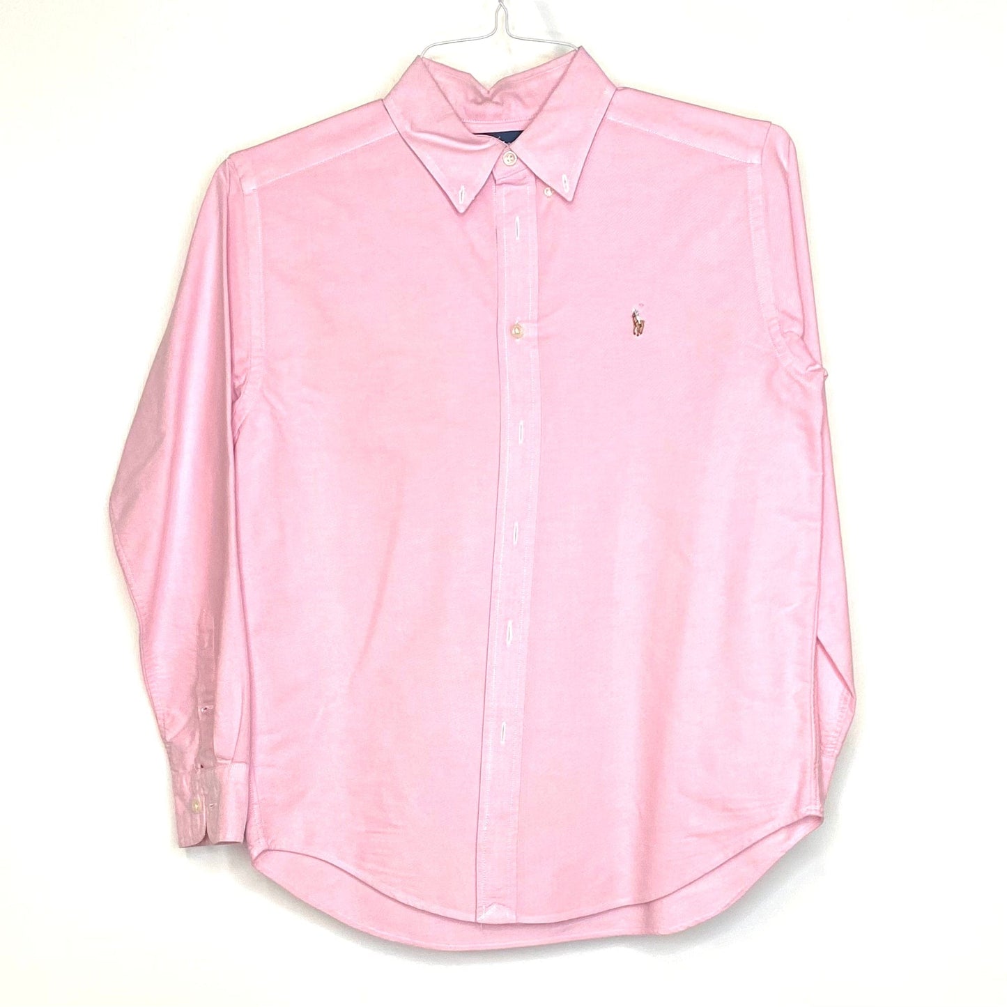 Ralph Lauren Boys Size 14 Pink Dress Shirt Pony Logo Button-Up L/s