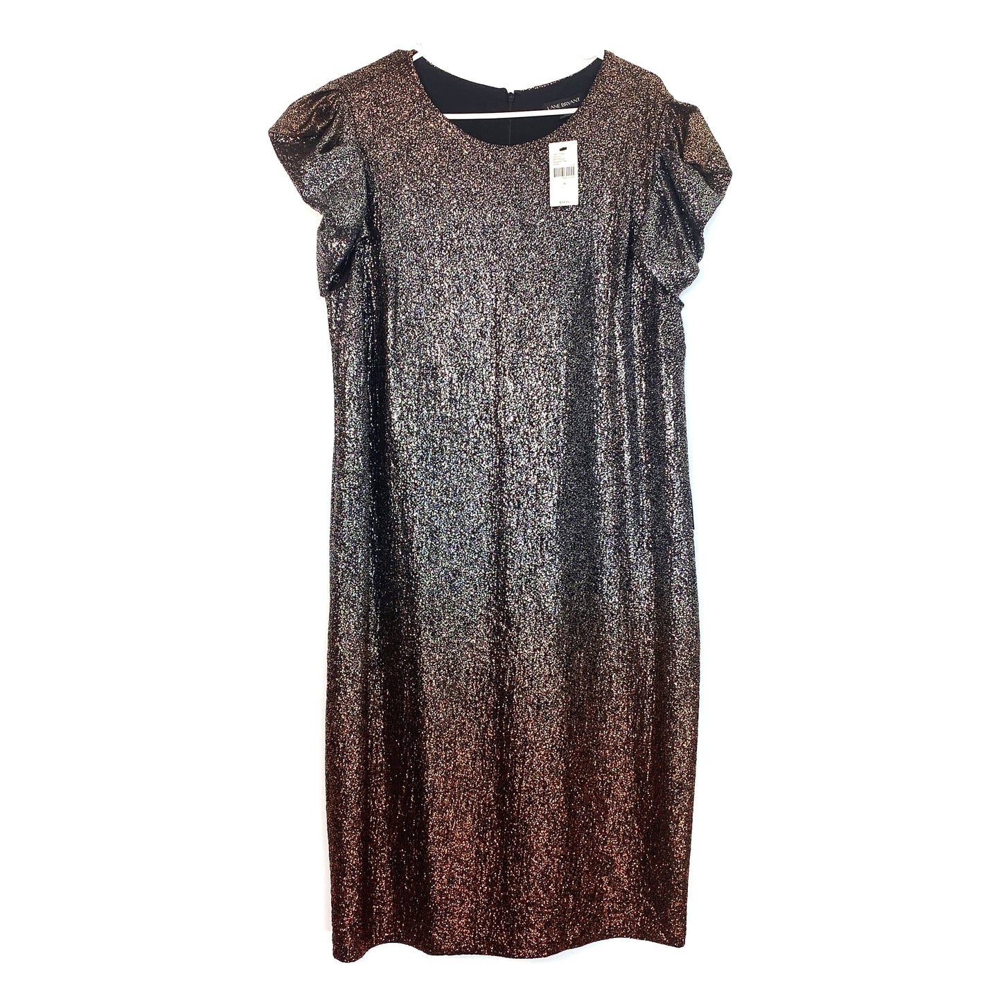 Lane Bryant Womens Size 16 Gold Glitter Cocktail Party Dress