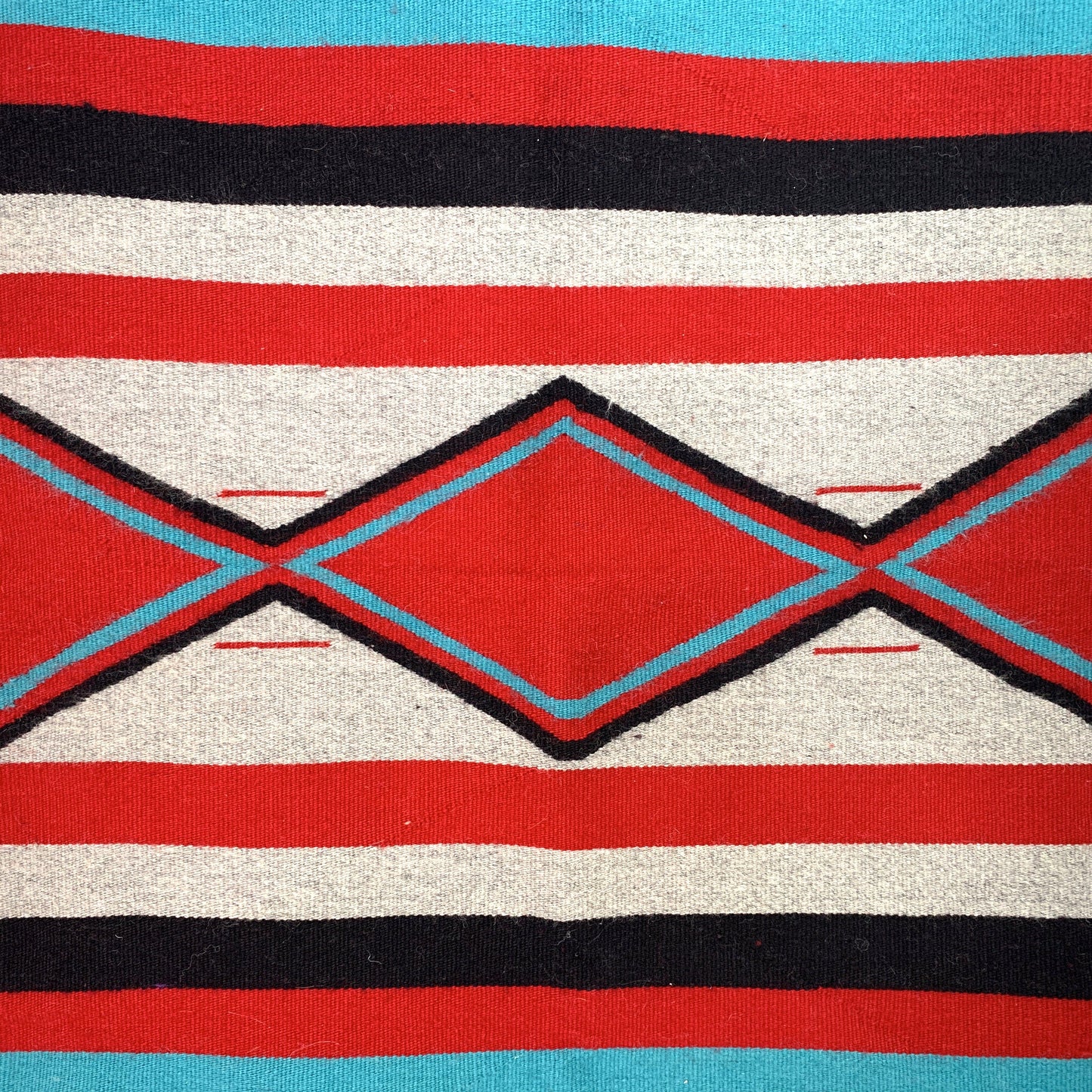 Vintage Navajo Hand-Woven Geometric Striped Kilim Rug by Lena Begay 42” x 27.5”