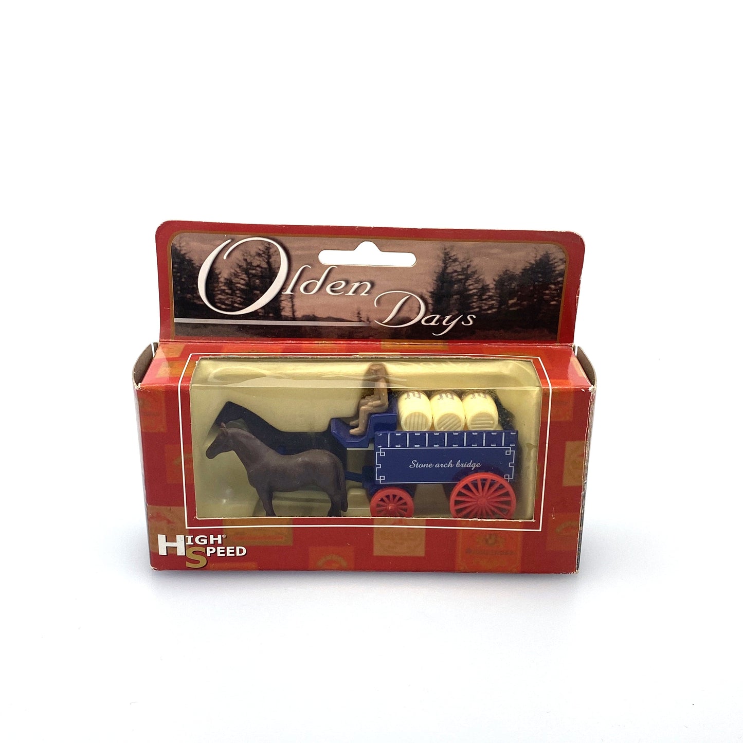 Vintage Olden Days “Stone arch bridge” Horse-Drawn Beer Delivery Wagon | Diecast Toy Vehicle