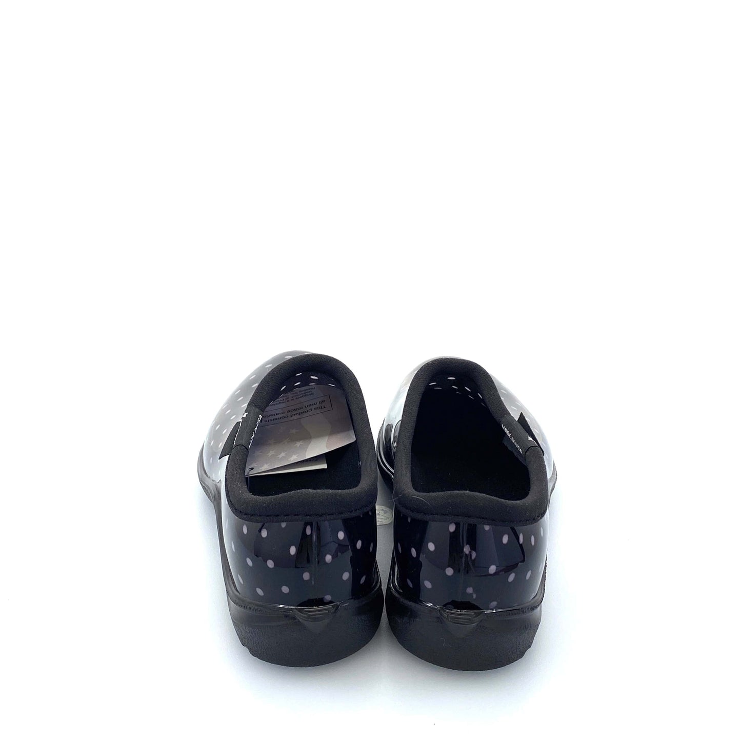 Sloggers Womens Size 6 Garden Shoes Black Polka Dot NEW