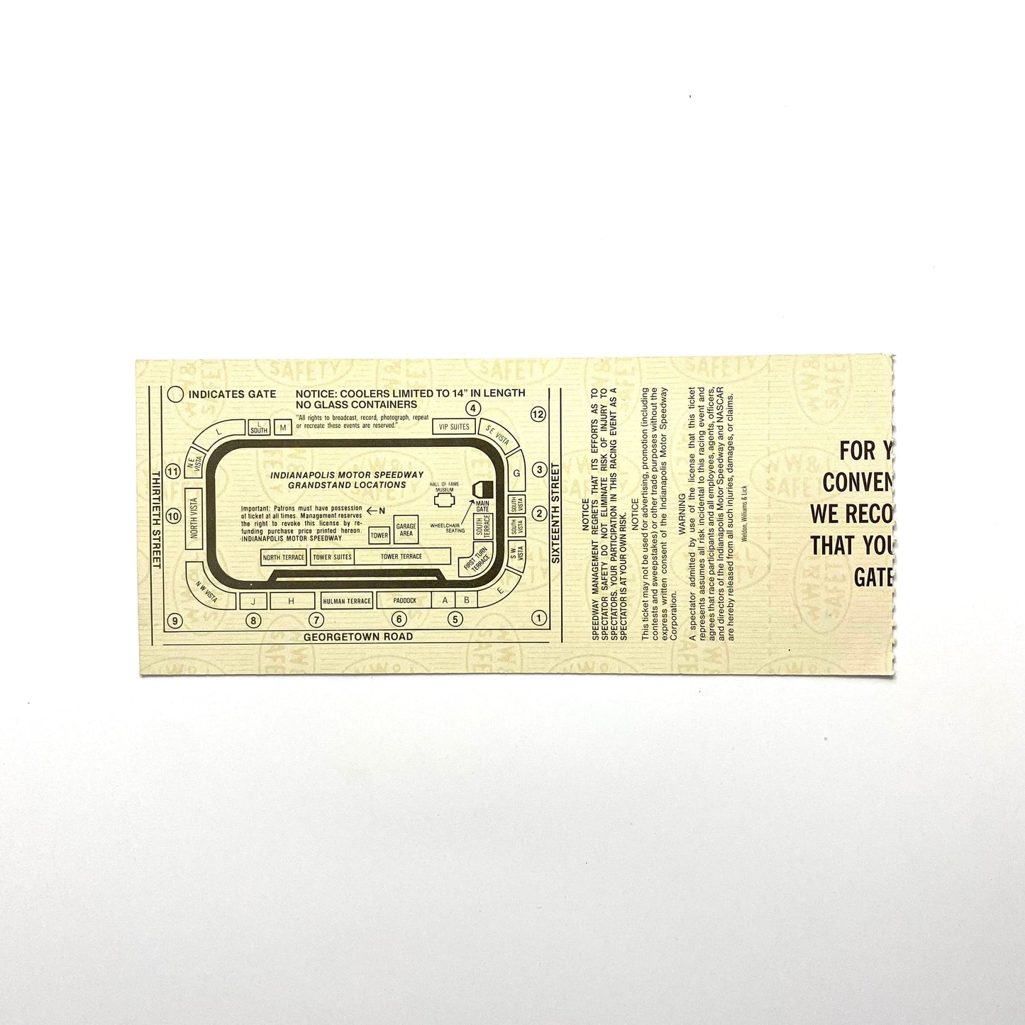 1995 Brickyard 400 Indianapolis Motor Speedway Ticket Stub