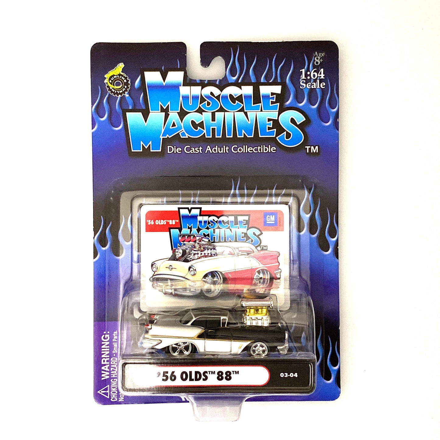 Muscle Machines '56 Olds 88 Black/Silver Diecast Collectible Car 1:64 Scale Model #03-04