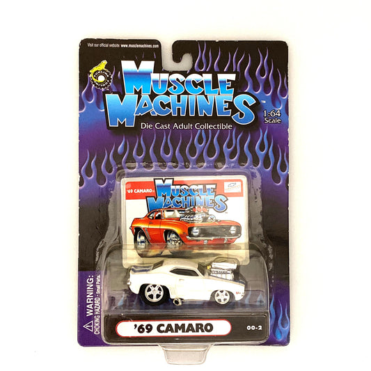 Muscle Machines '69 Camaro White Diecast Collectible Car 1:64 Scale Model #00-2