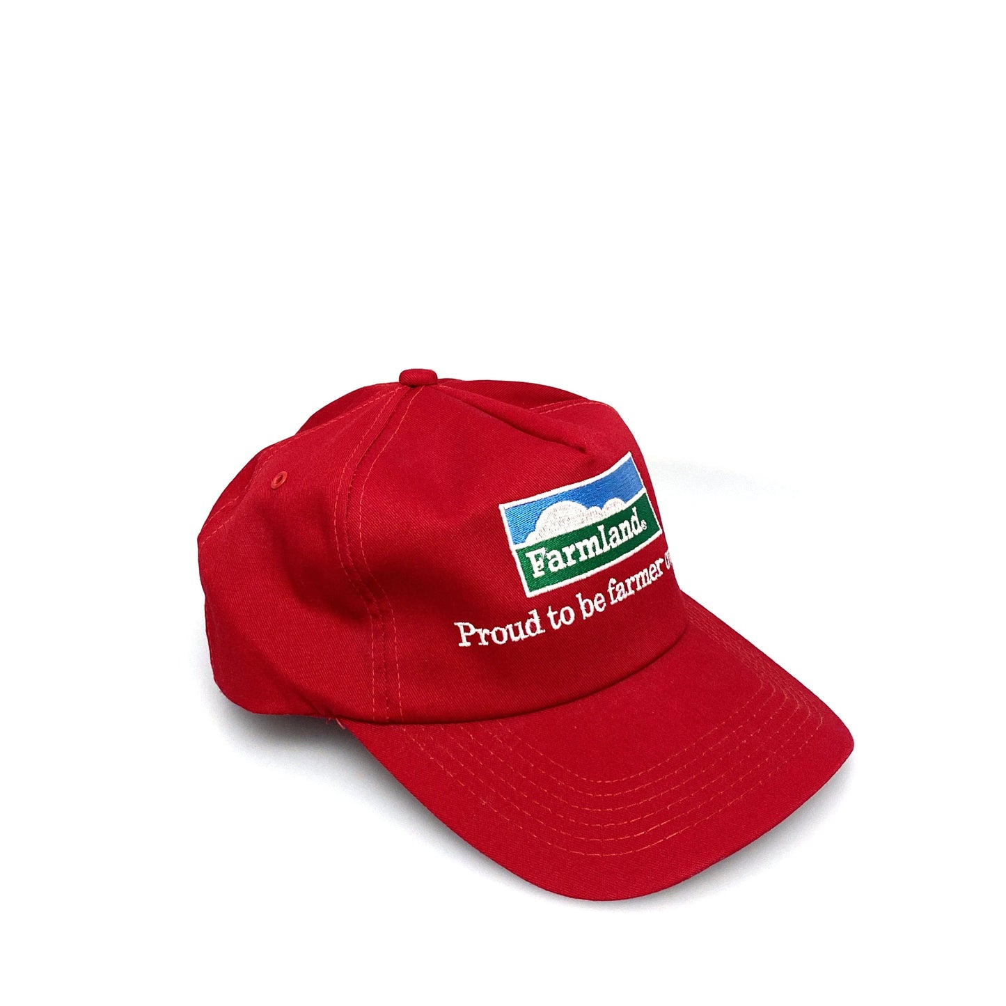 K-Products FARMLAND “Proud To Be A Farmer” 5-Panel Hat SnapBack OS Red Baseball Cap