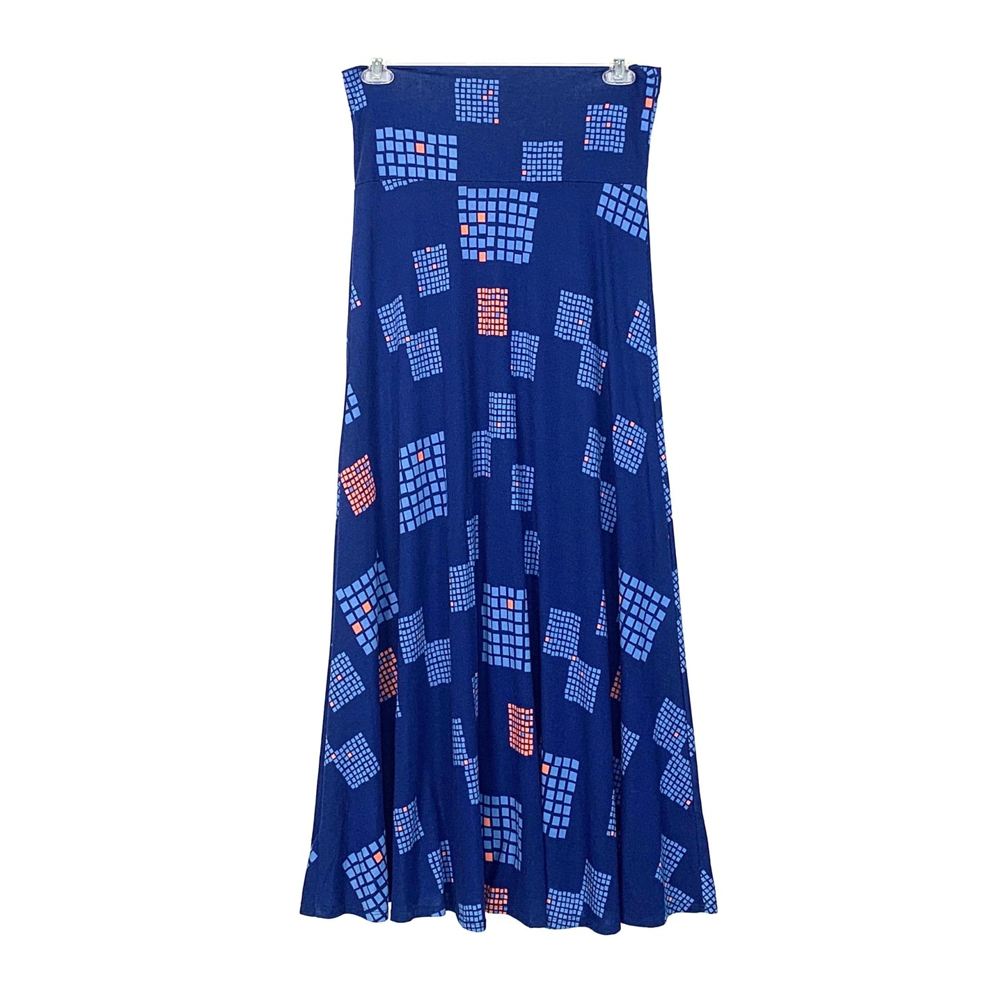 LulaRoe Womens Size M Blue Long Skirt Geometric Pattern