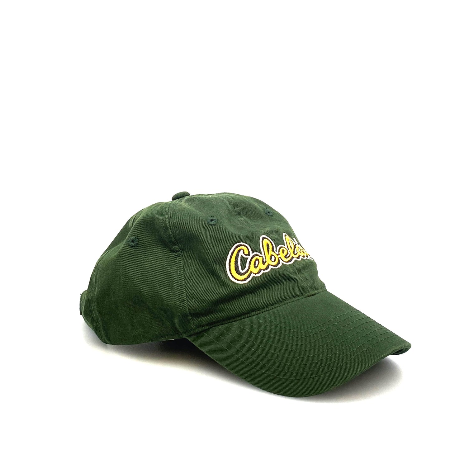 Cabelas Mens Green Dad Baseball Hat Logo Cap Retro