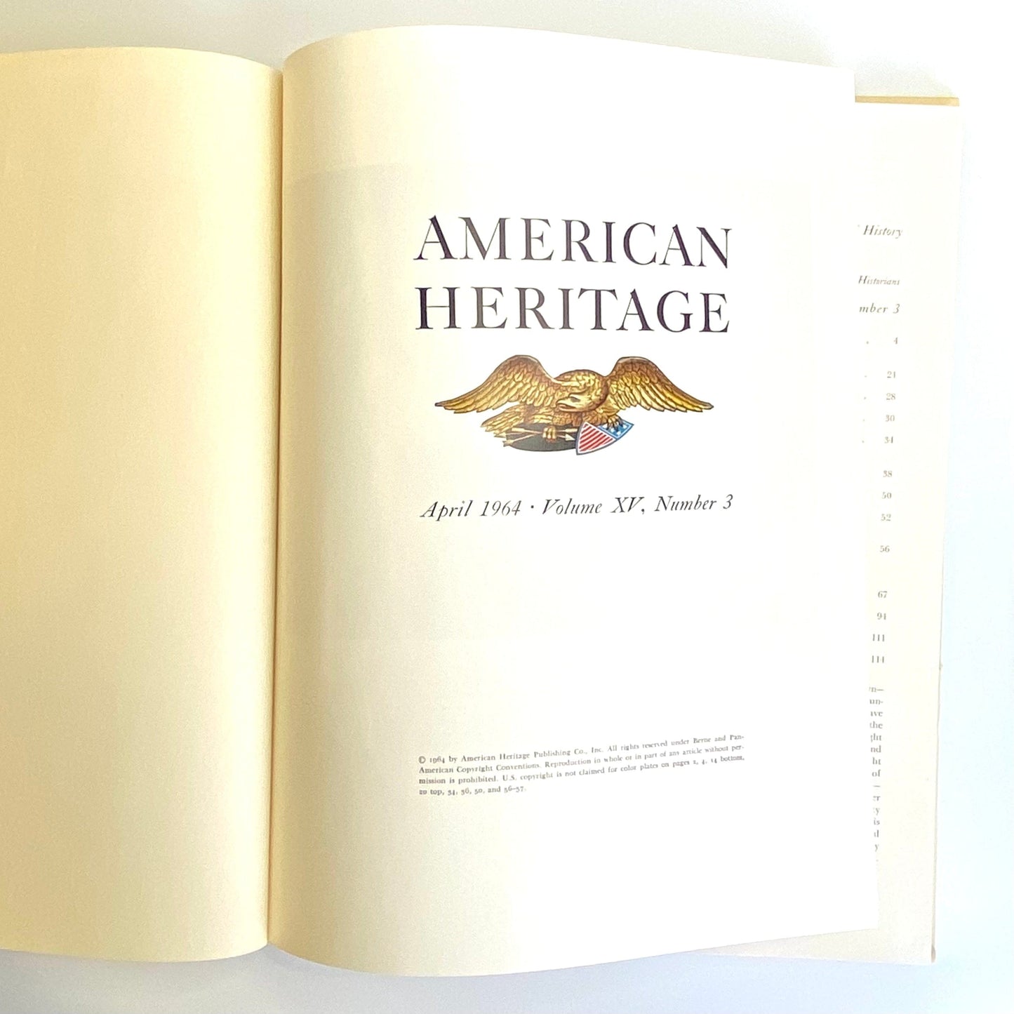 Vintage American Heritage April 1964 • Volume XV, Number 3 Hardcover History Book