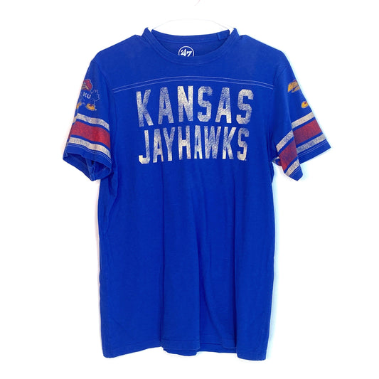 ‘47 Kansas Jayhawks Size Small Blue T-Shirt Short Sleeve
