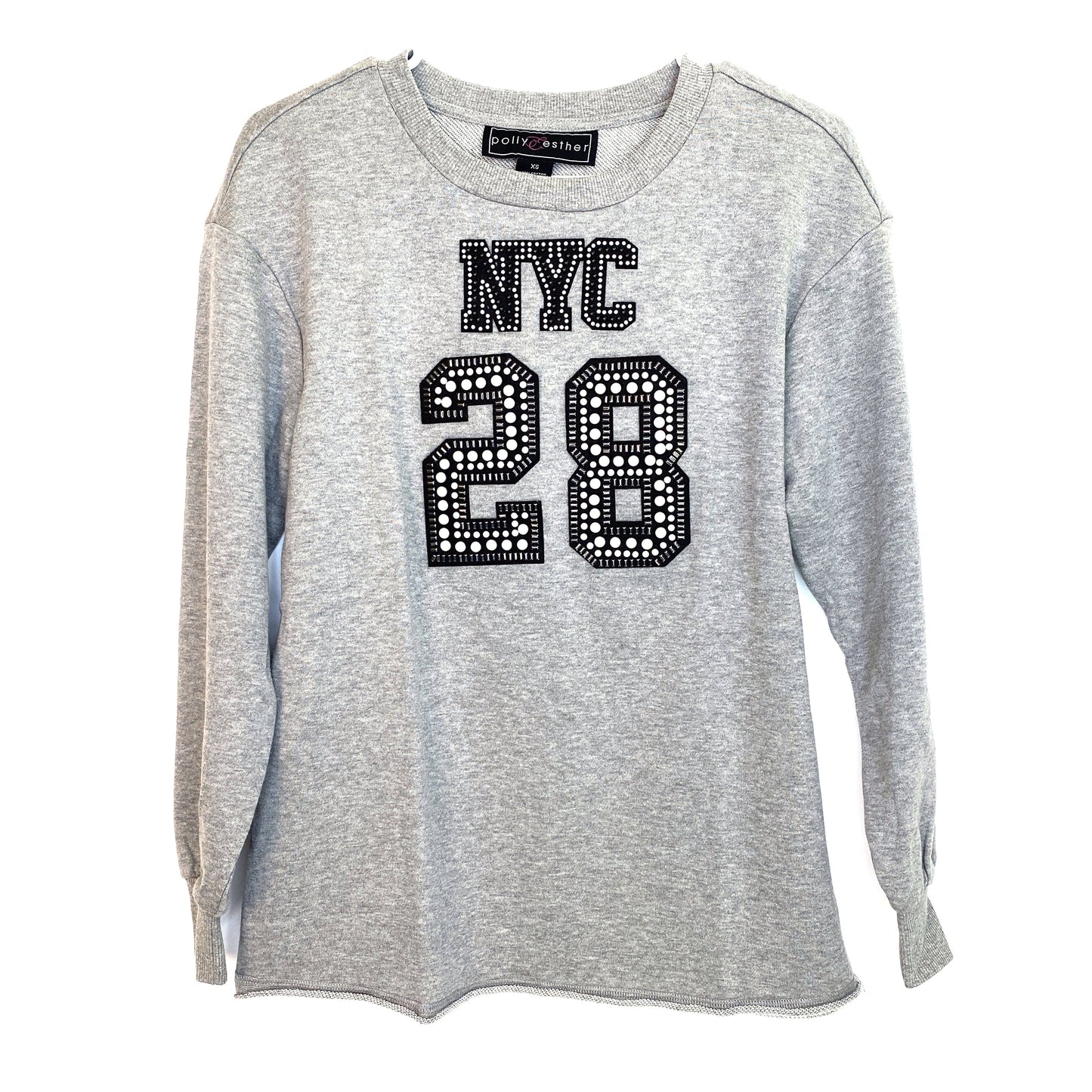 Polly & Esther Womens Size XS Gray Sweatshirt NYC 28 L/s