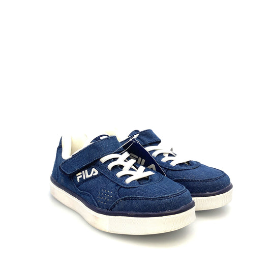 Fila Kids Memory Foam “Enkoro 2” Size 2 Blue Denim Lace-Up & Strap Shoes
