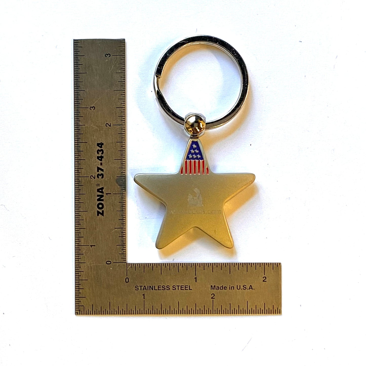 LIFE CARE CENTERS OF AMERICA Silvertone Star Keychain Key Ring Charm