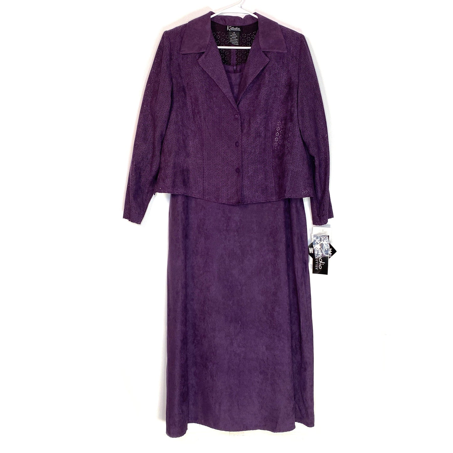 K Studio Collection Womens Size 16 Purple 2-Piece Dress Jacket Set NWT