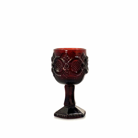 Vintage Avon 1876 Cape Code Ruby Red Pressed Glass Stemware Small Goblet