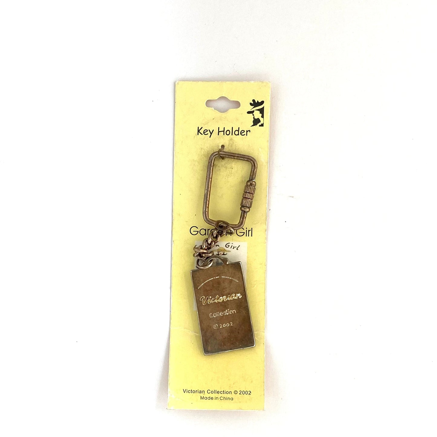 Novelty “Garden Girl” Pendant Keychain Key Ring Metal NEW
