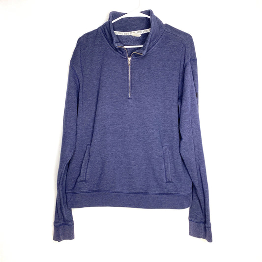 PINK Pullover Sweatshirt Size L Blue 1/4 Zip Long Sleeve