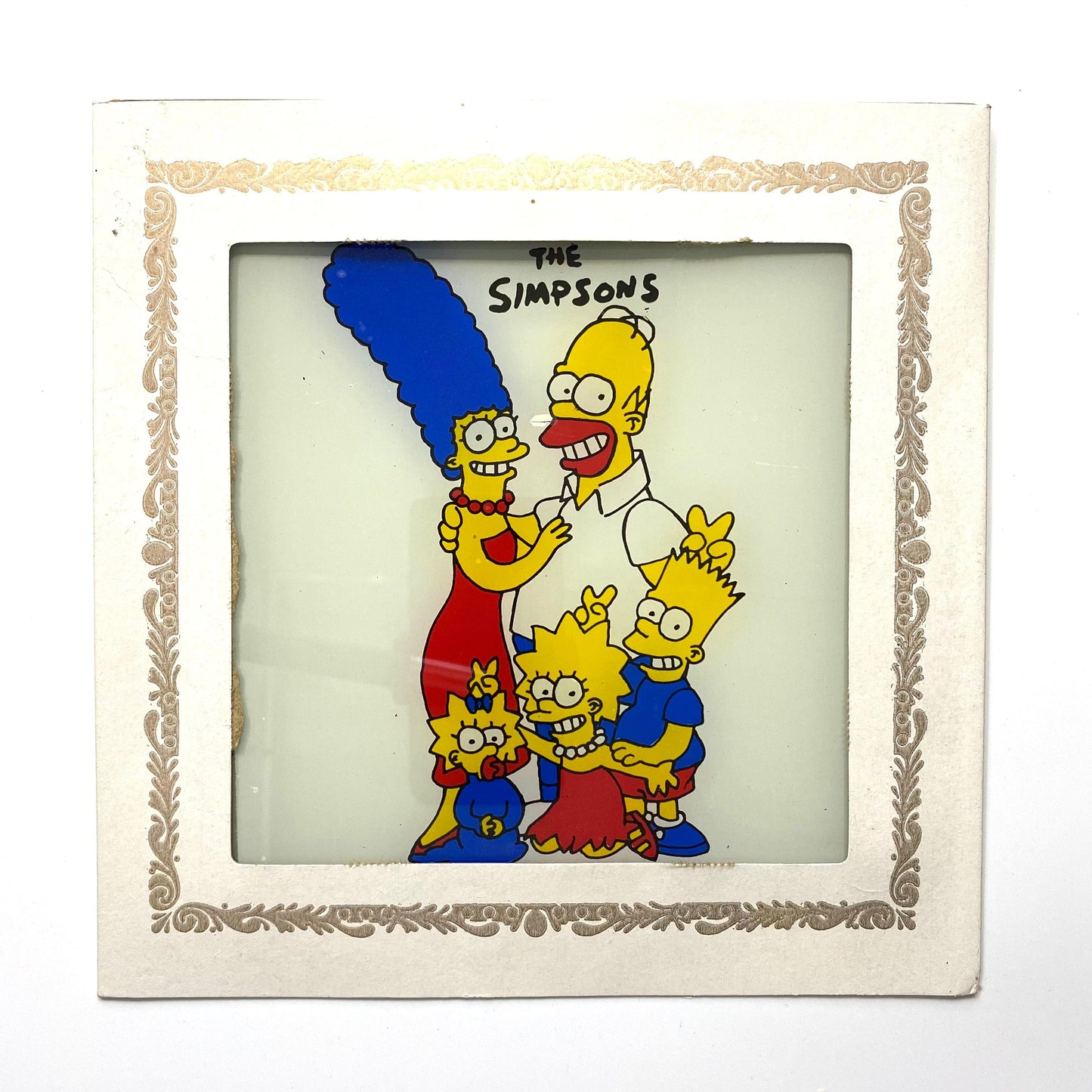 Vintage “The Simpsons” Whiskey Glass Carnival Fair Prize Giveaway 6”x6” 1980’s