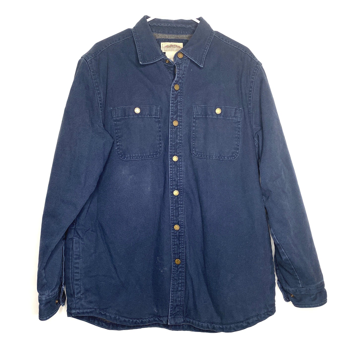 LL Bean Mens Size M Blue Shacket Fleece Lined Jacket Shirt