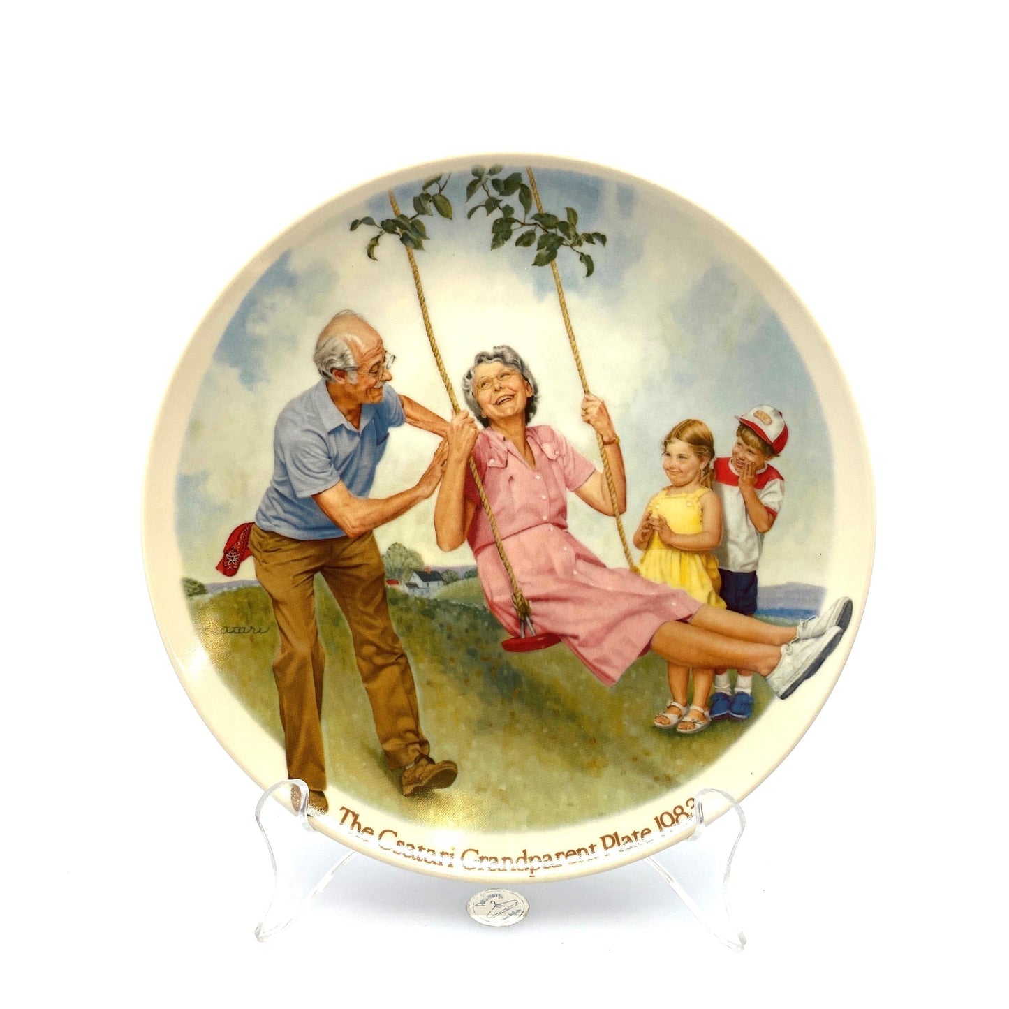 “The Swinger” RARE Joseph Csatari Grandparent Collector Plate 1983