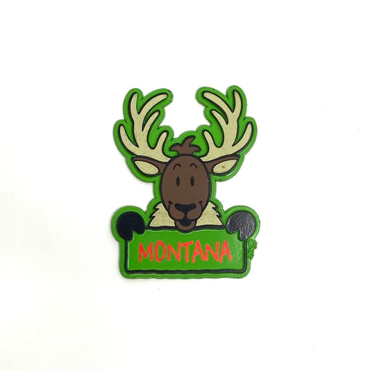 Vintage State of Montana Moose Novelty Refrigerator Magnet