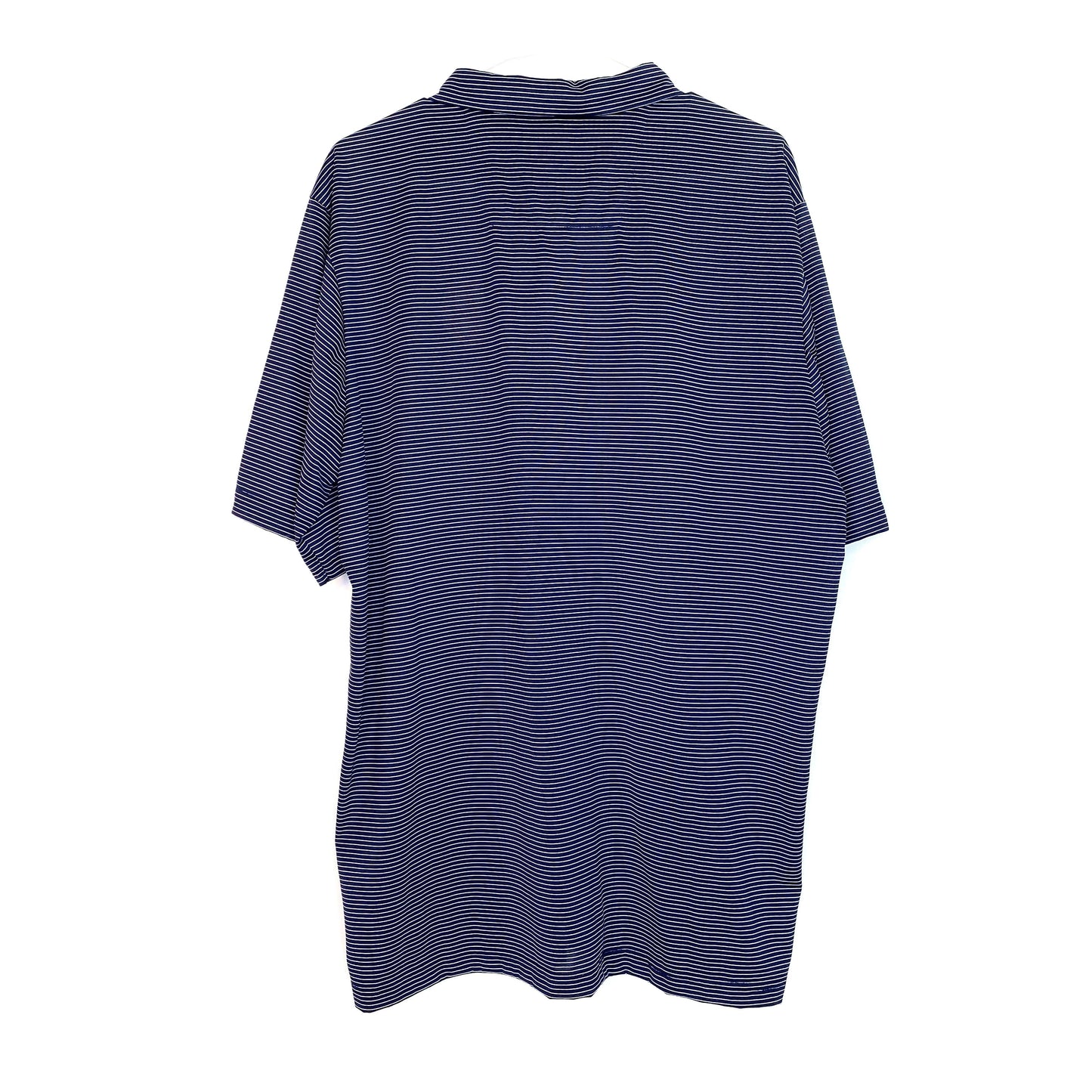 Antigua Mens Size XL Blue White Striped Boston Redsox Golf Polo Shirt