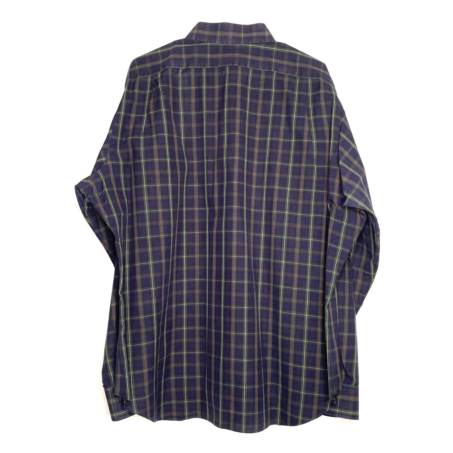 Polo by Ralph Lauren Mens Size XL Blue Green Plaid Regent Classic Fit Dress Shirt Button-Up L/s