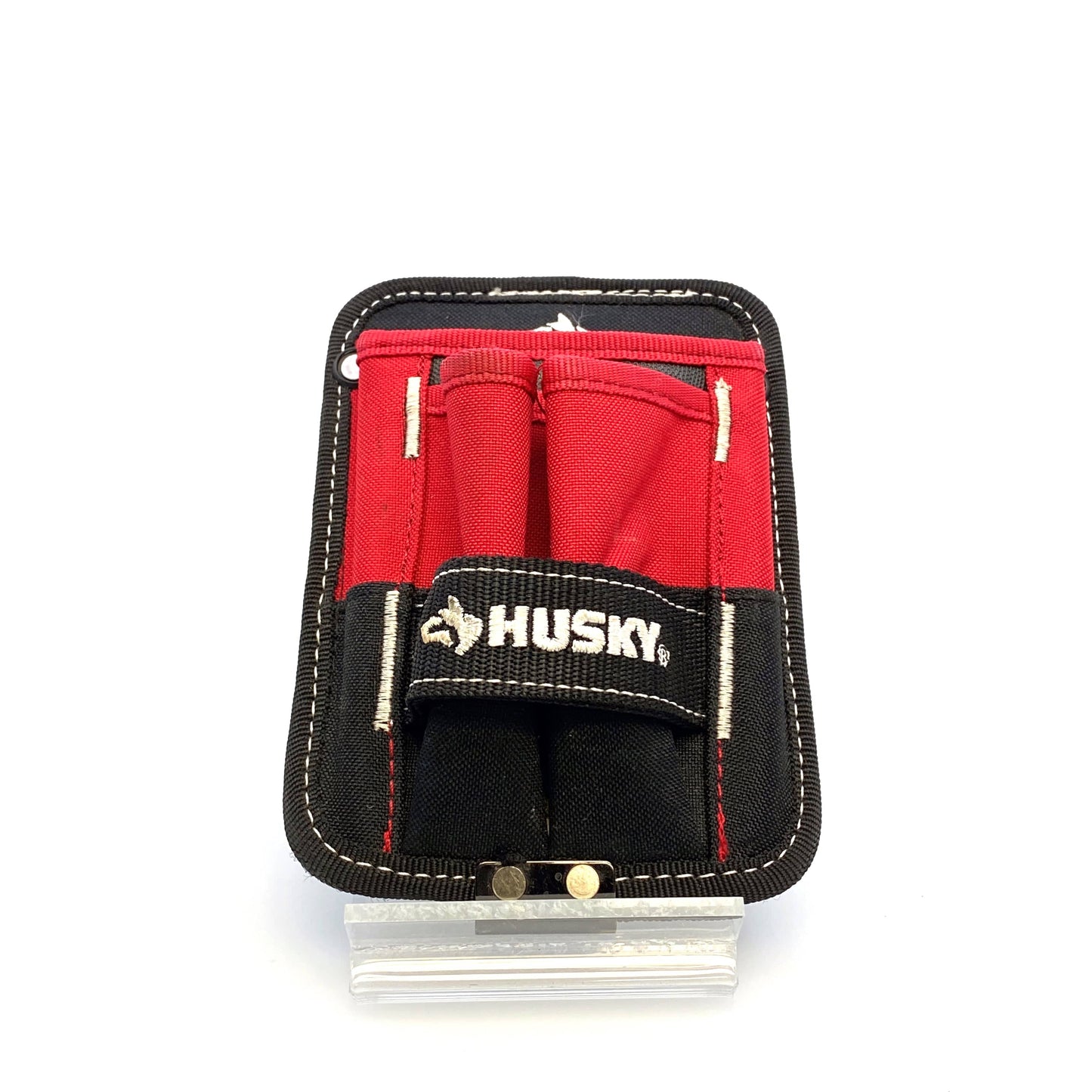 Husky 5 in. 3-Pocket Clip On Tool Belt Pouch