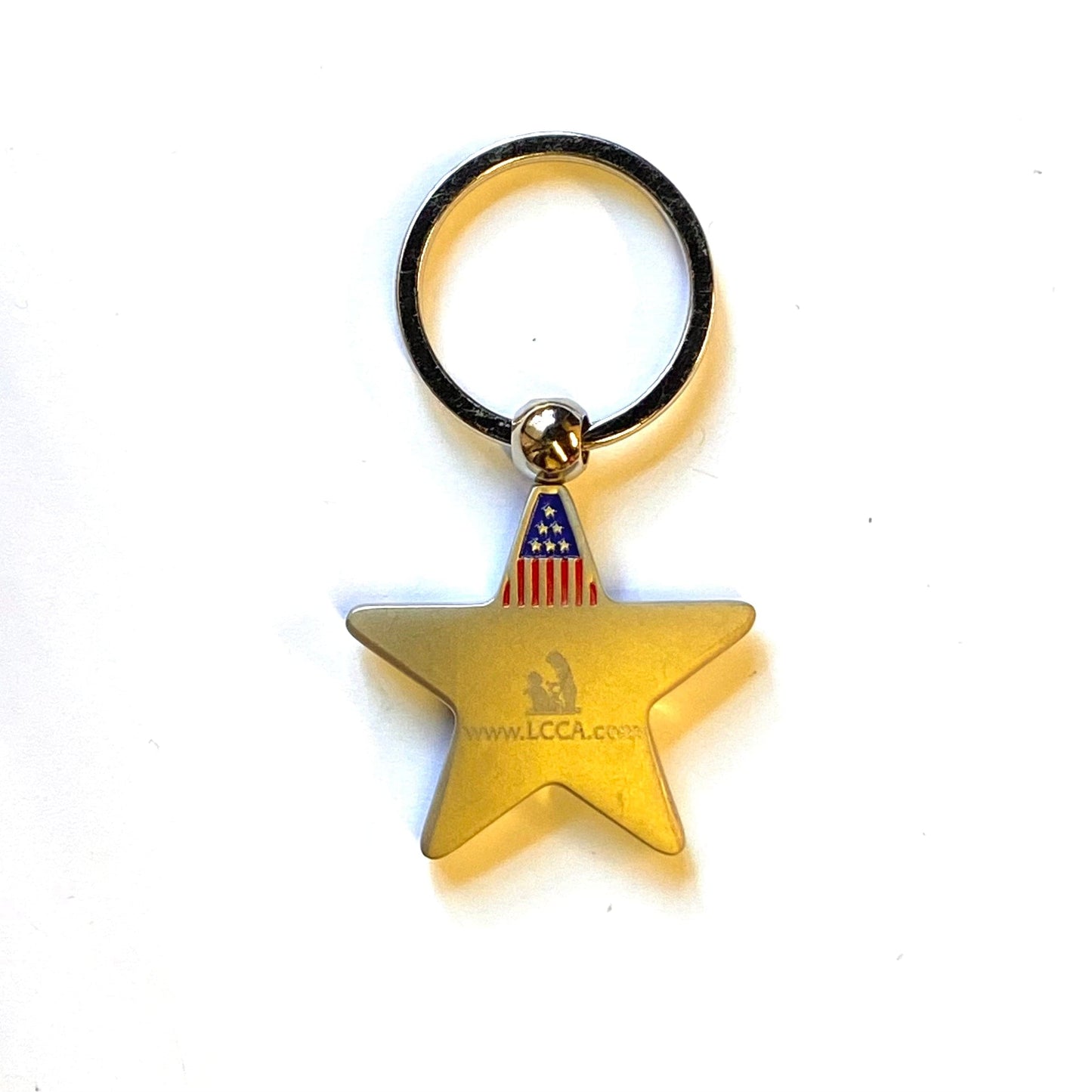 LIFE CARE CENTERS OF AMERICA Silvertone Star Keychain Key Ring Charm