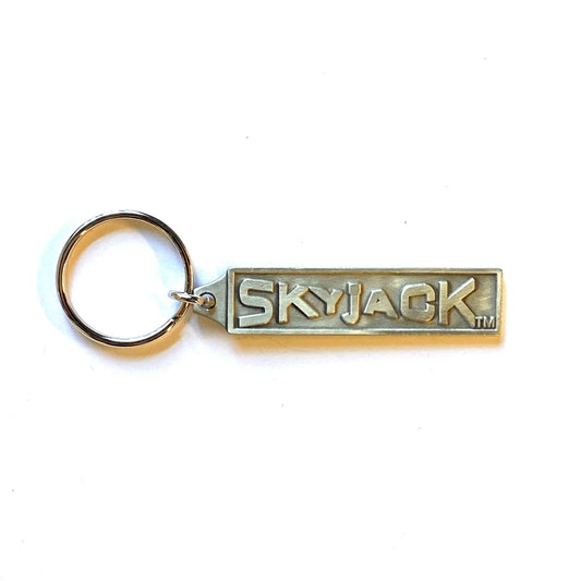 SKYJACK Pewter Rectangular Keychain Key Ring Tag