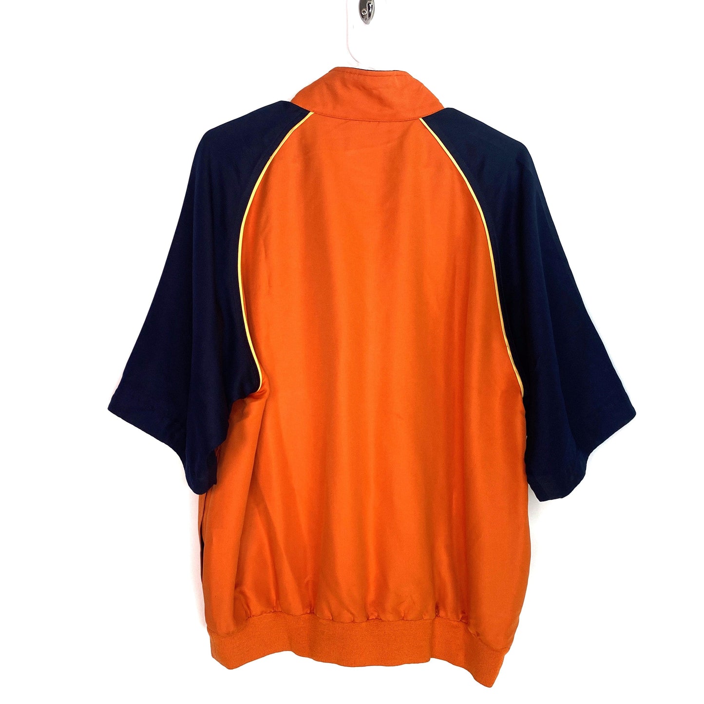 CUTTER & BUCK Mens Size M Orange Blue Golf S/s ¼ Windbreaker Jacket ClimaGuard