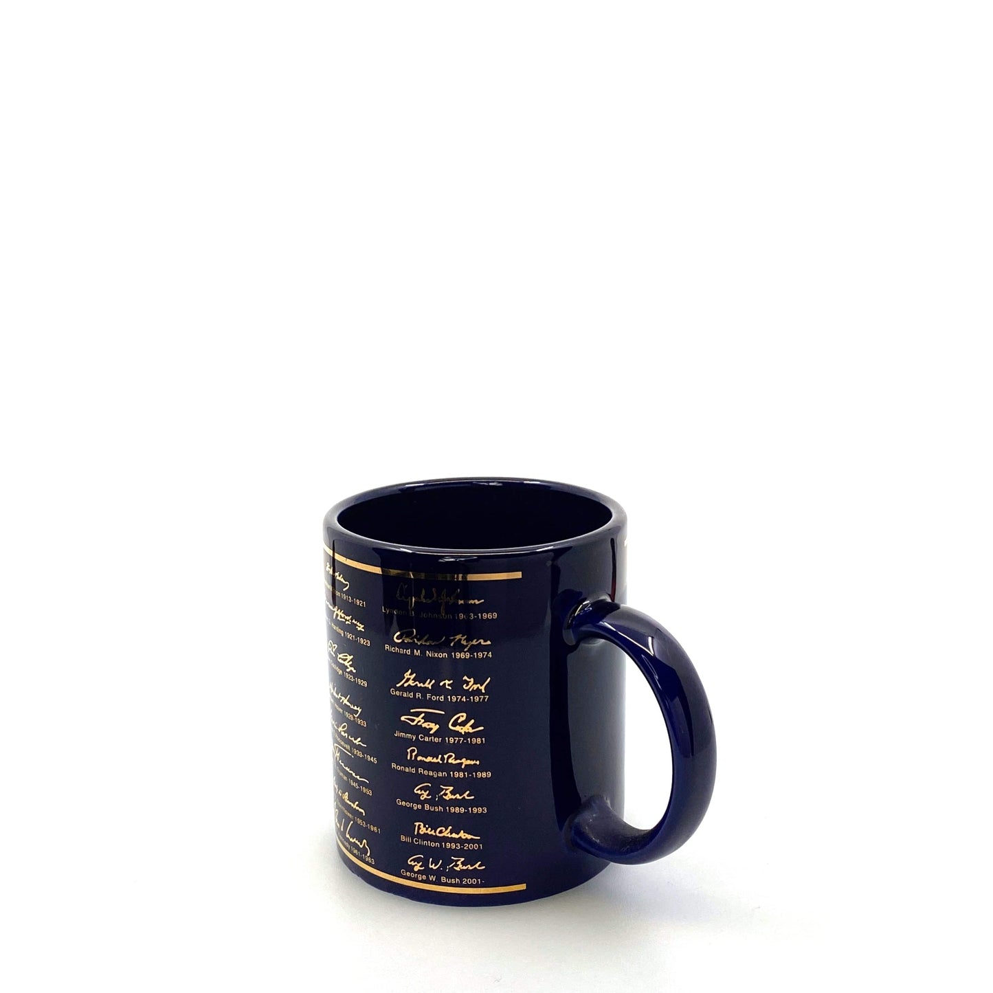 Presidential Signatures 1789 - 2001 Blue Ceramic Coffee Mug Cup, 12 Oz