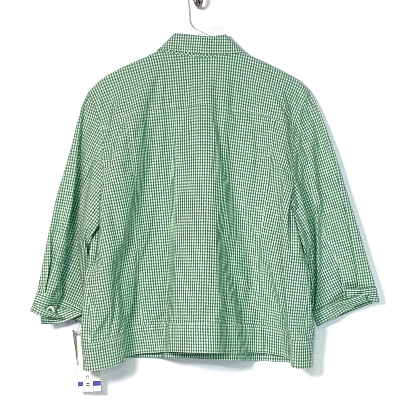 Alfred Dunner Womens Petite Jacket 18P Green Check “Just Checking”