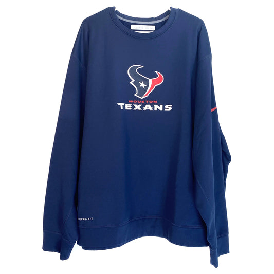 Nike Onfield Apparel Mens Sweatshirt Size 3XL Texans Blue Pullover L/s