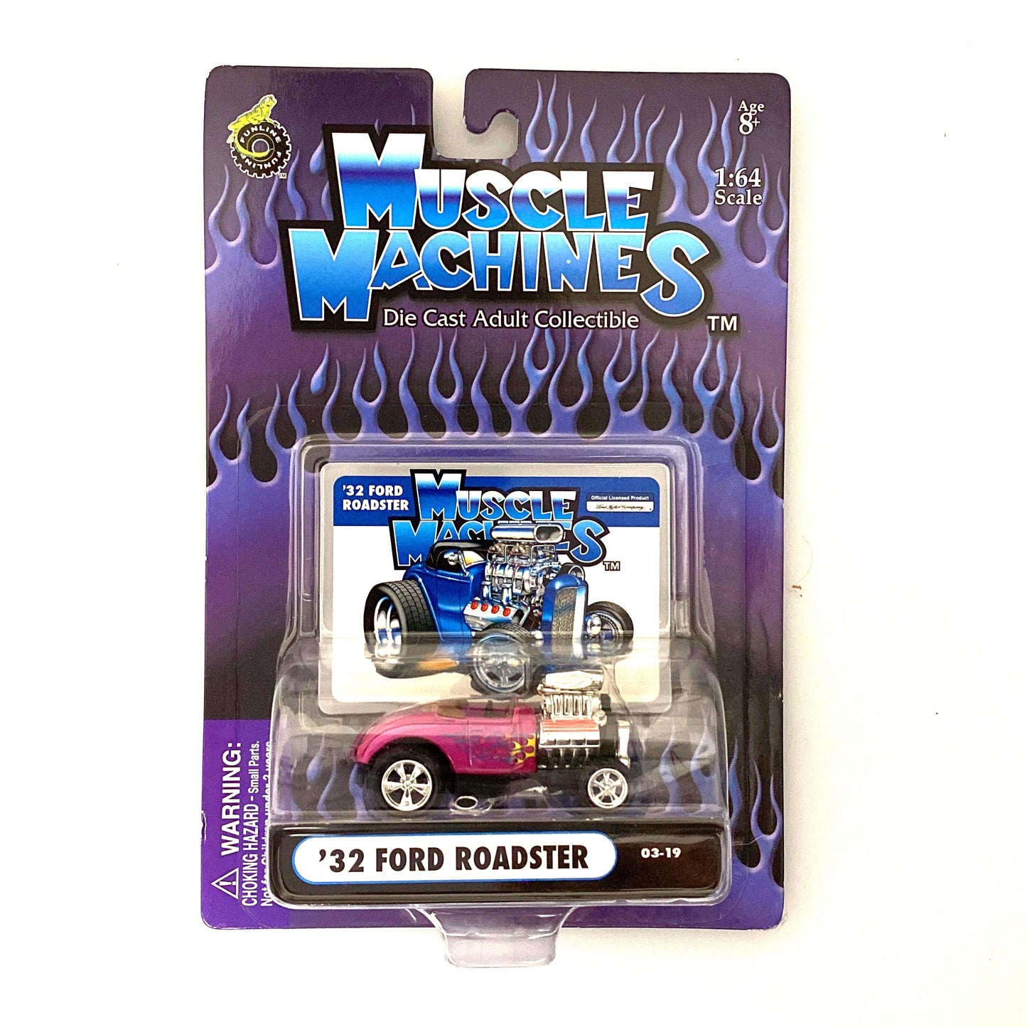 Muscle Machines '32 Ford Roadster Purple Diecast Collectible Car 1:64 Scale Model #03-19