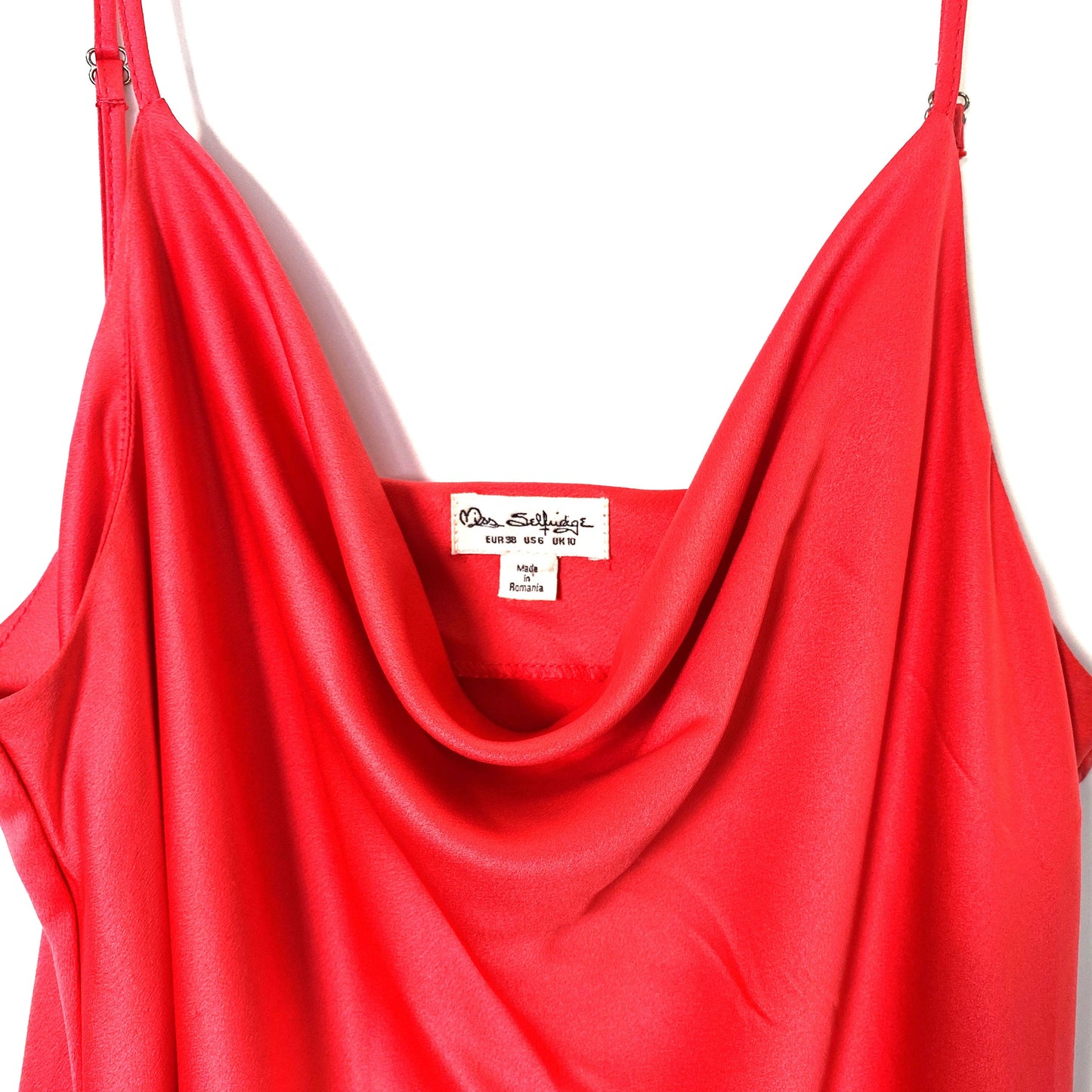 Miss Selfridge Womens Size 6 Red Slinky Dress Spaghetti Straps