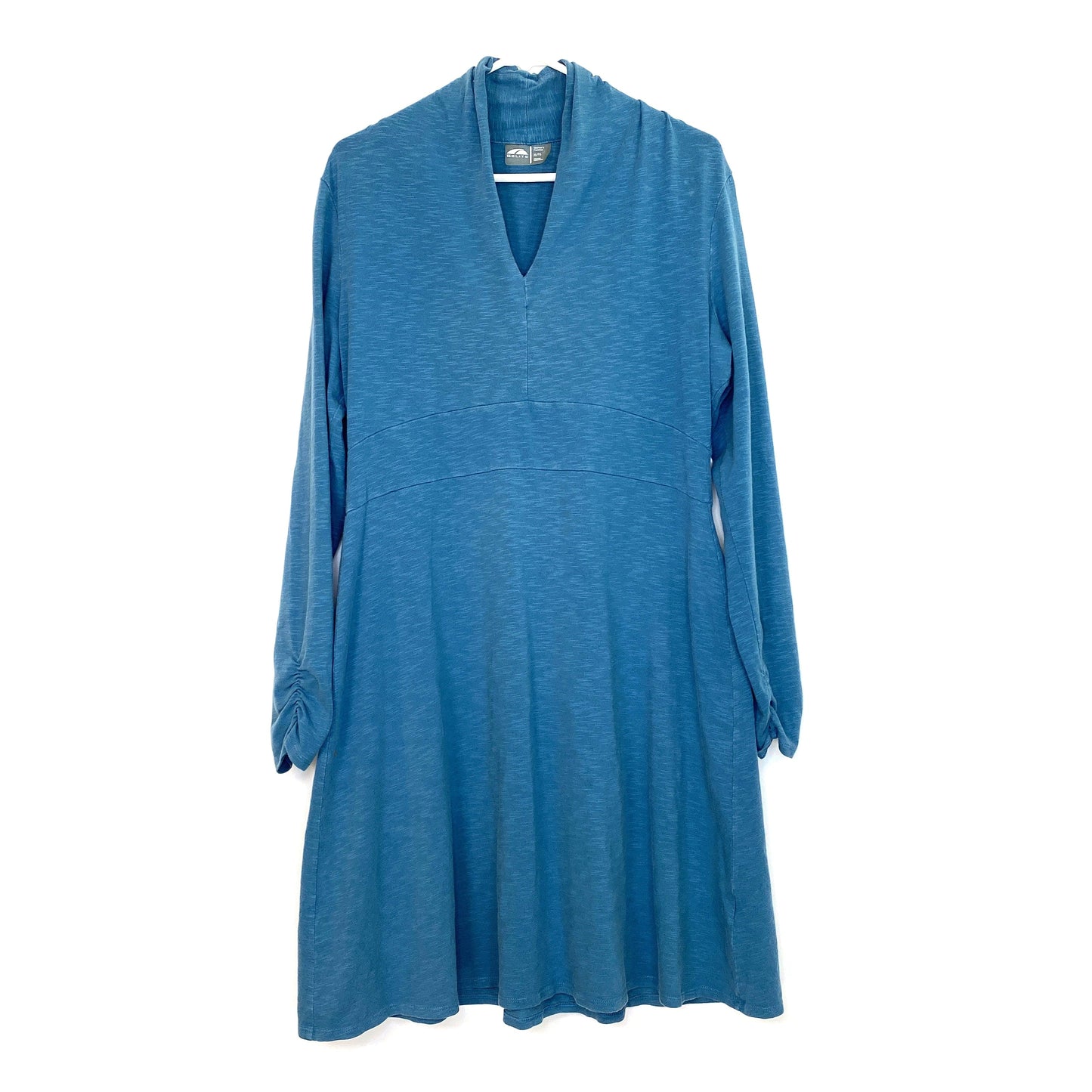 GoLite Womens Size XL Teal Blue T-Shirt Dress V-Neck Pockets Stretch L/s