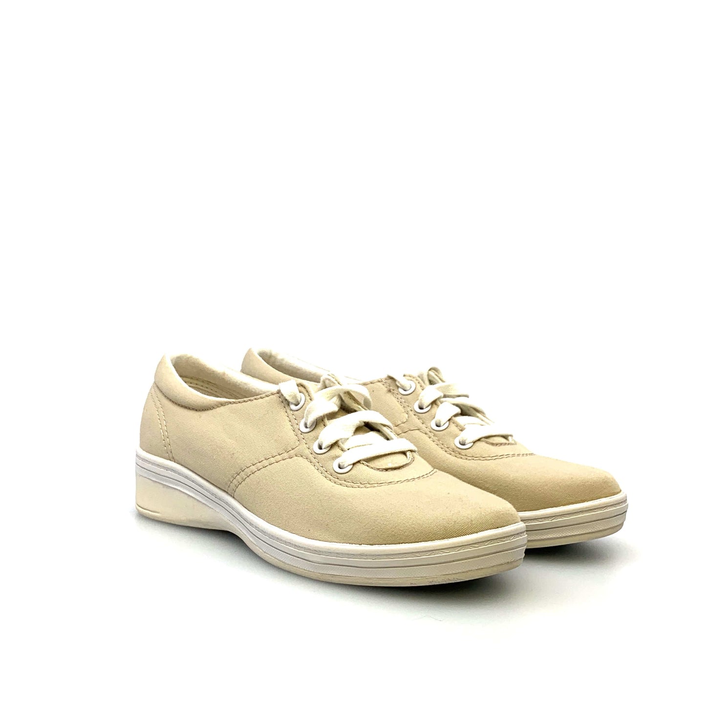Keds Womens Shoes Size 6.5M Beige Canvas Lace Up Sneakers Athletic Shoes