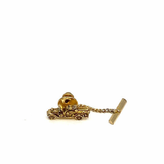 Vintage Fire Engine Tie Tack Pin with Chain by Sarah Coventry