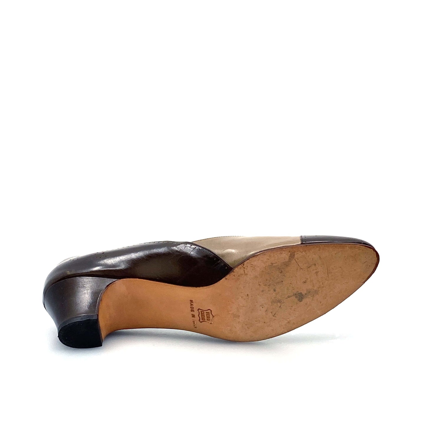 Salvatore Ferragamo Womens Brown Leather Heels Pumps Shoes 8 AAAA
