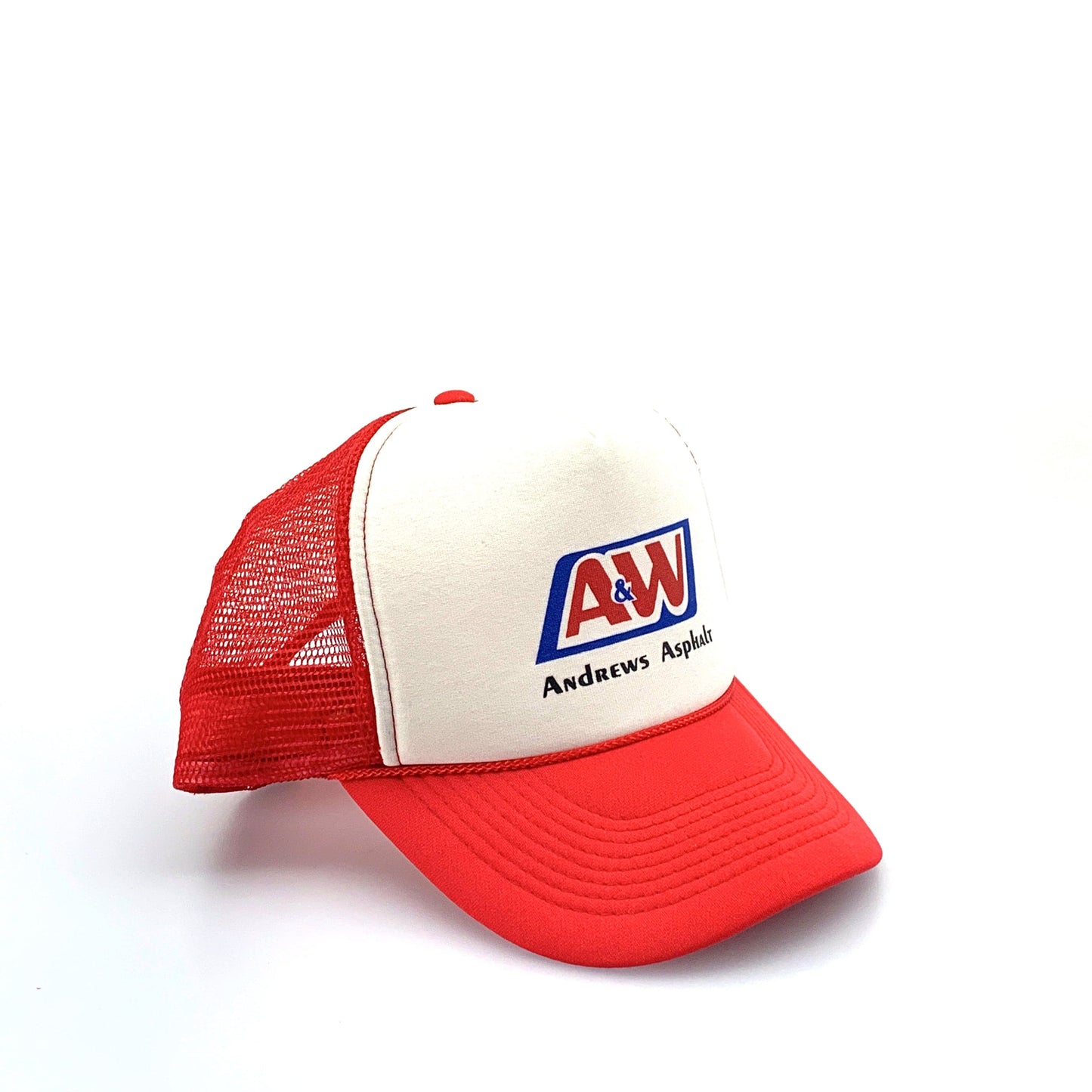 Otto Headwear A&W ANDREWS ASPHALT SnapBack Trucker Hat Red White - OSFM