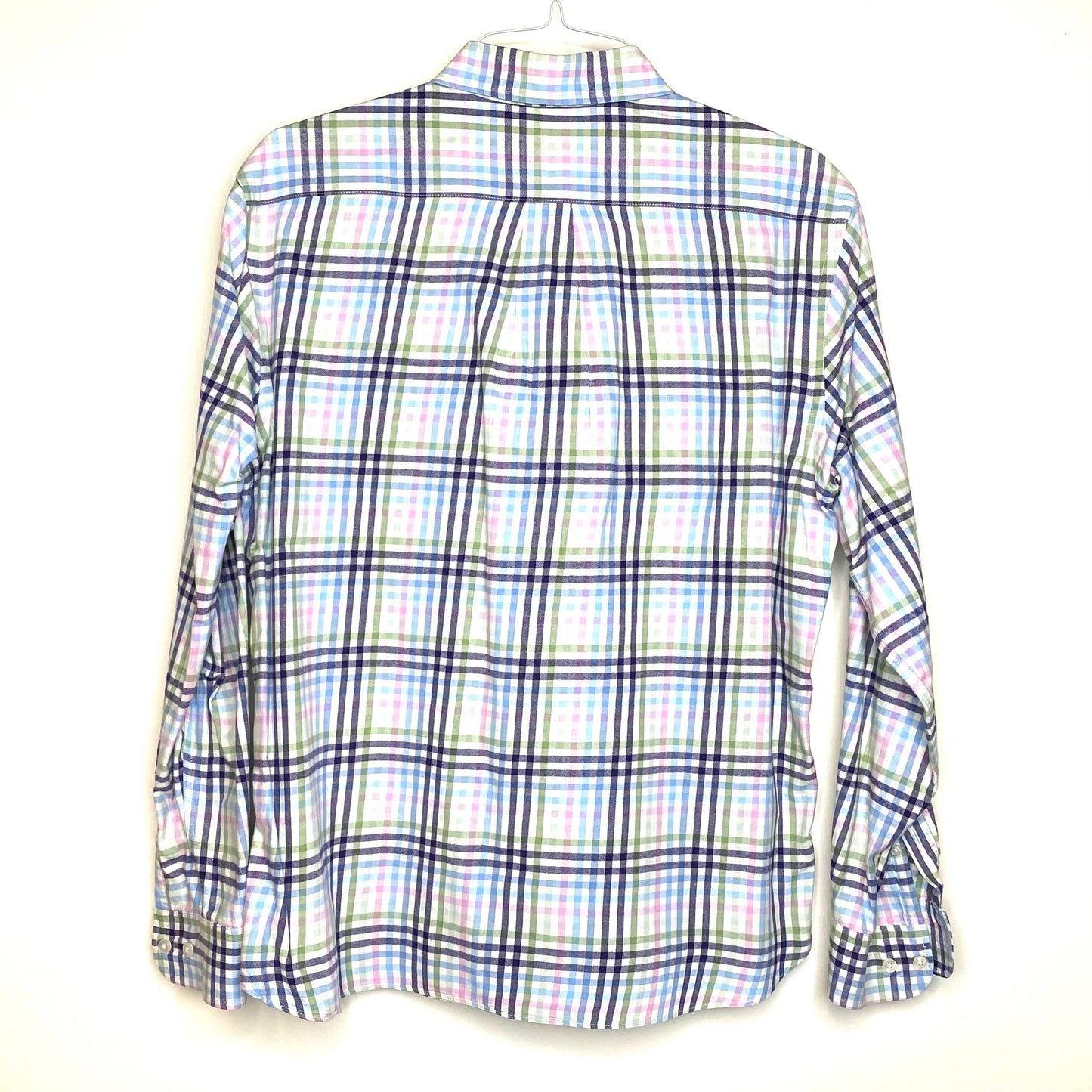 Charleston Threads Mens Size XL Blue Pink White Plaid Button-Down Casual Shirt L/s