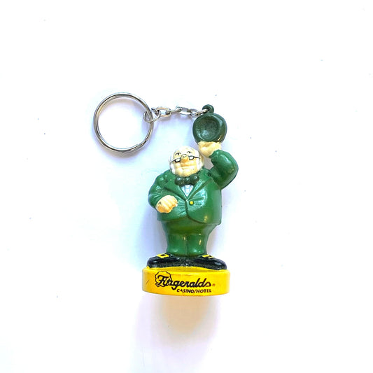 Vintage Mr. O'Lucky Leprechaun Figurine Fitzgeralds Key Chain Las Vegas Nevada