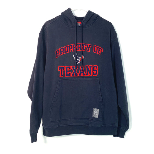 NFL Mens Houston Texans Hoodie Sweatshirt Size M Black Pullover L/s Reebok