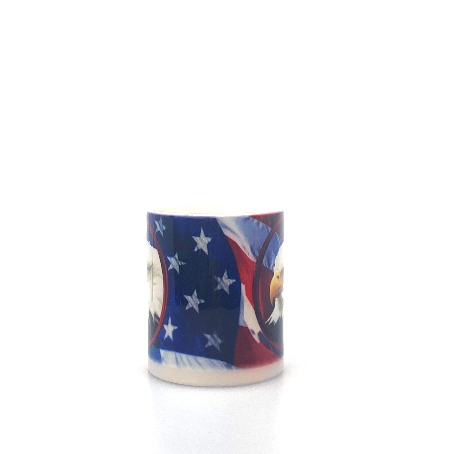 Ceramic America Flag Bald Eagle Patriotic Coffee Cup, White 10 Fl Oz