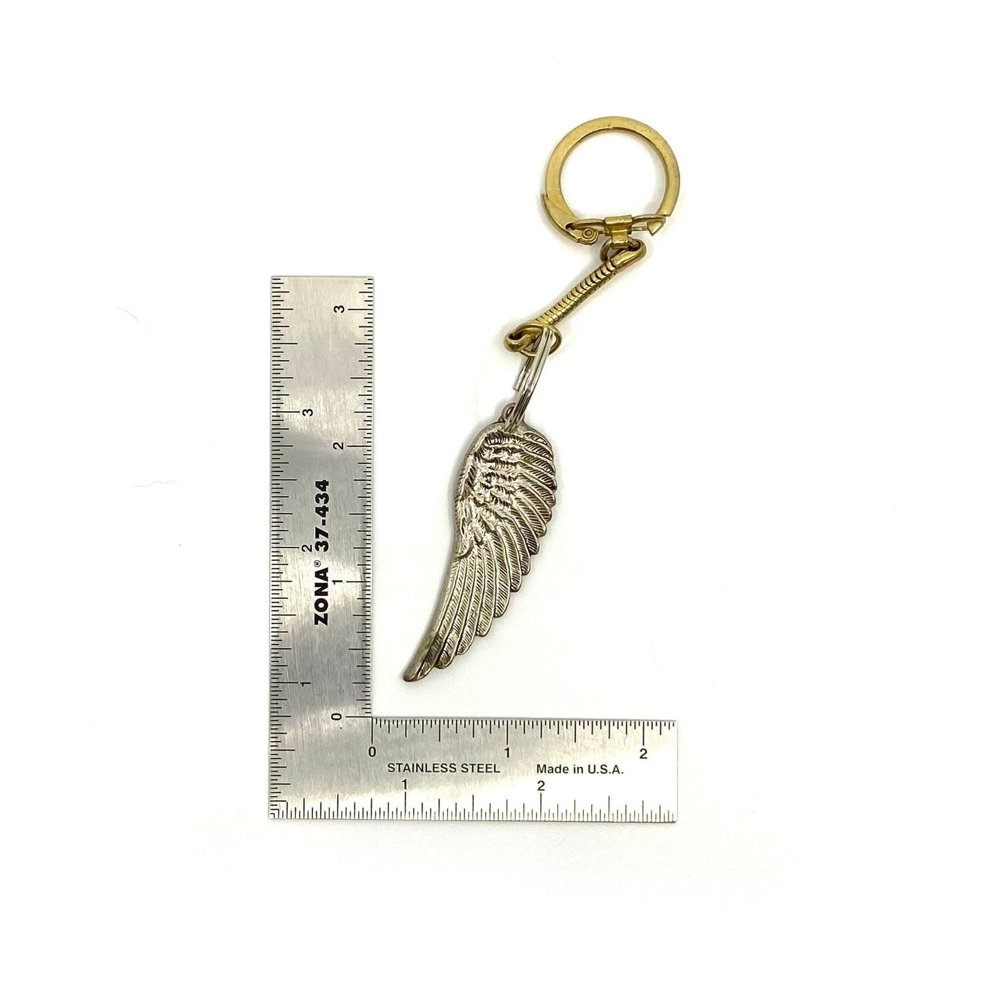 Novelty Silvertone Single Wing Fashion Keychain Key Ring