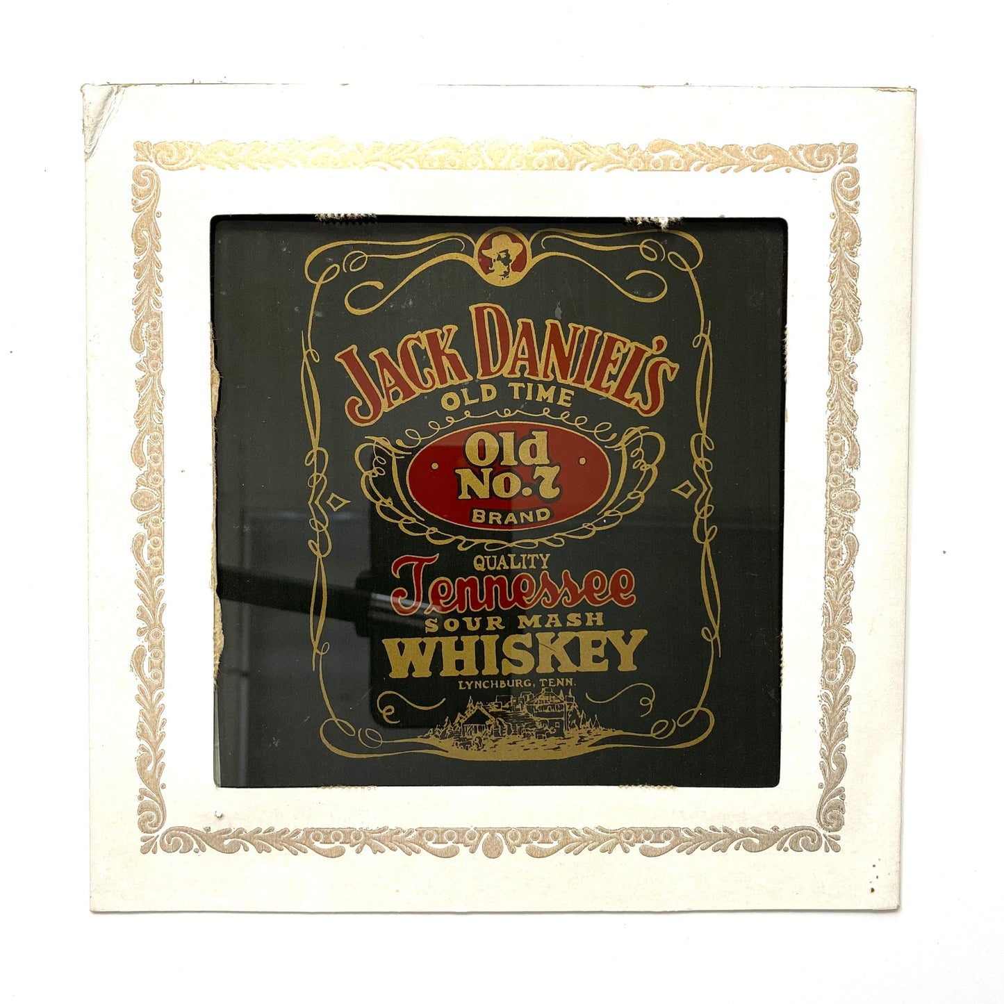 Vintage Jack Daniel’s Whiskey Glass Carnival Fair Prize Giveaway 6”x6” 1980’s