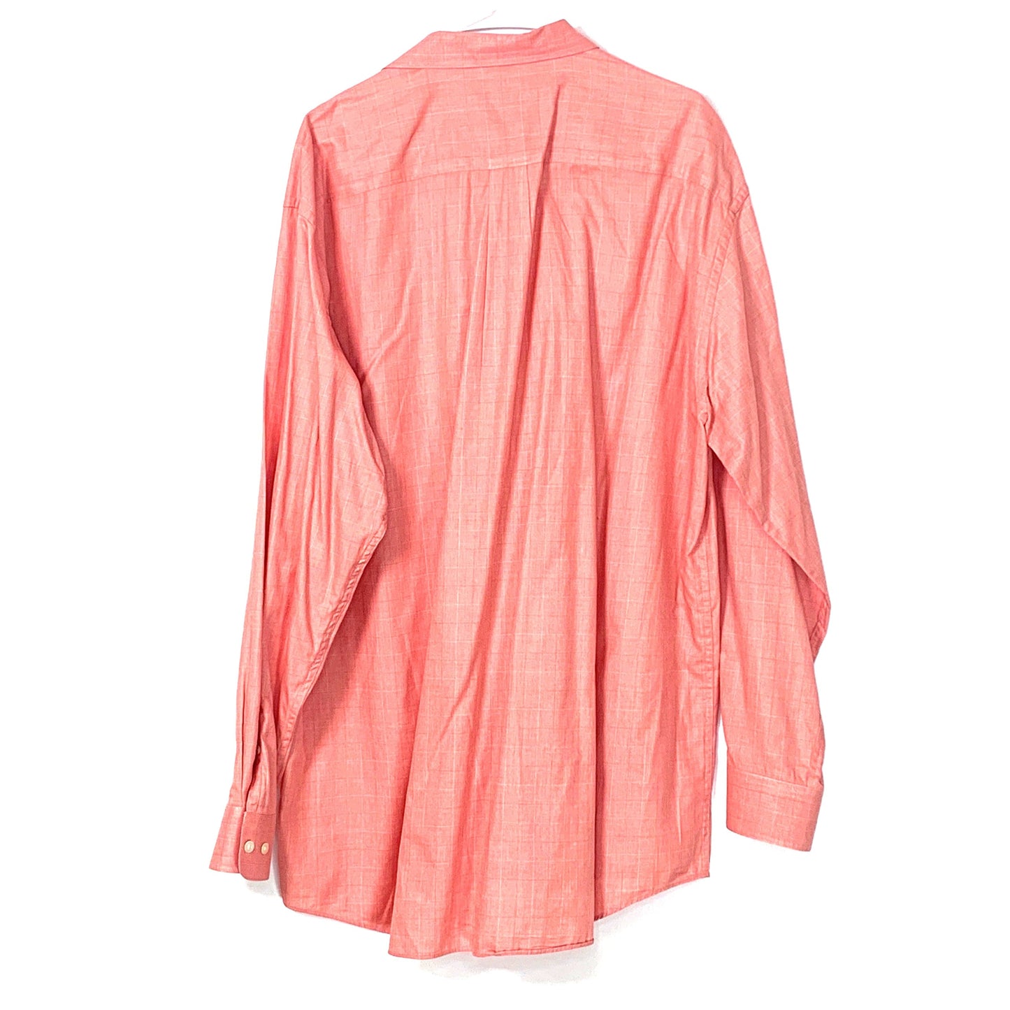 Ashworth Golf Mens XL Pink Check Dress Shirt Button Up Long Sleeve