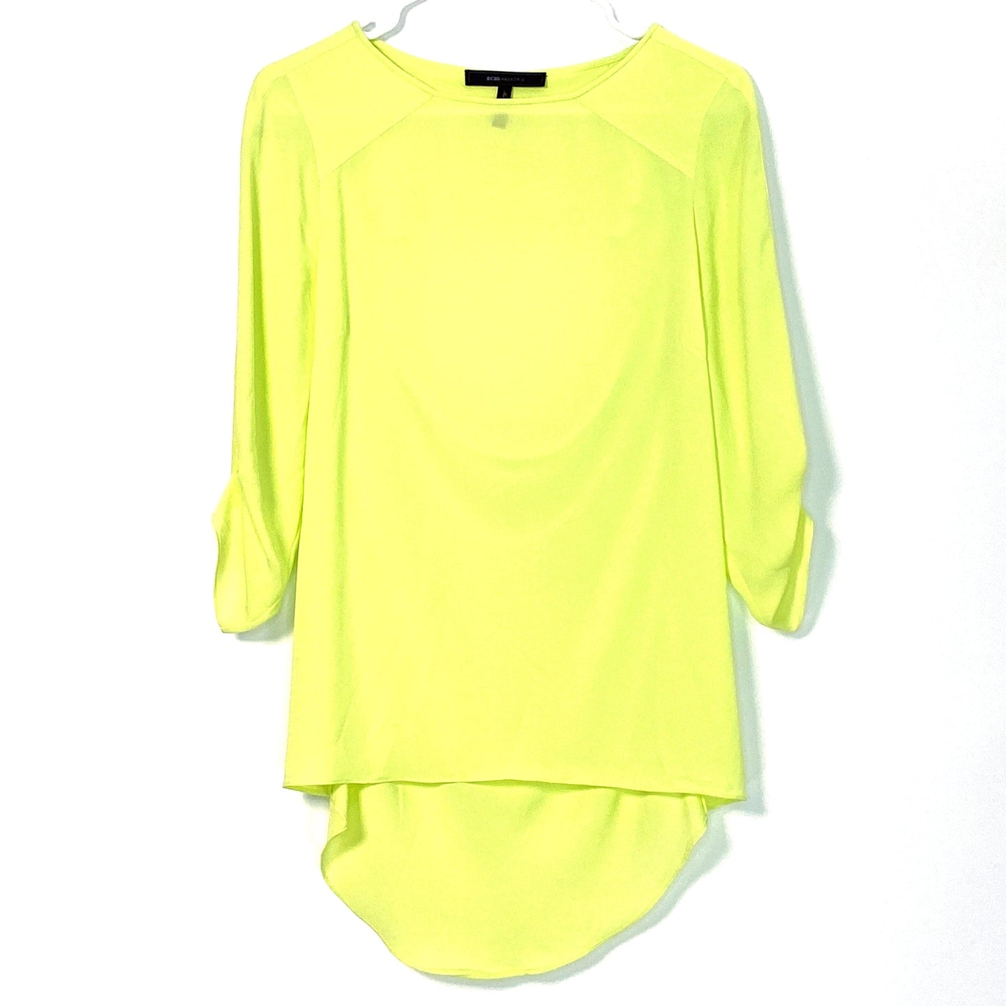 BCBG MAXAZRIA Womens Size XS Yellow Blouse Hi-Lo Top Shirt