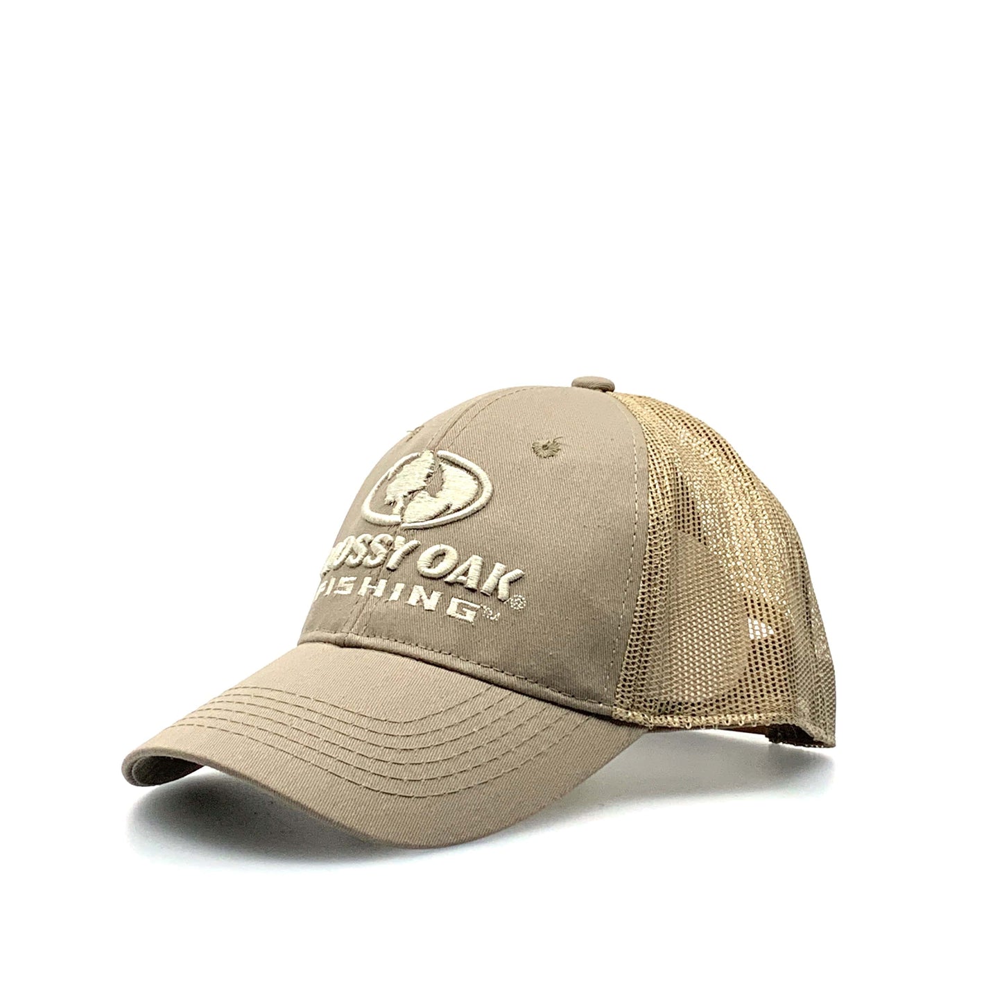 Mossy Oak Fishing Mens Mesh SnapBack Trucker Hat Beige OSFM