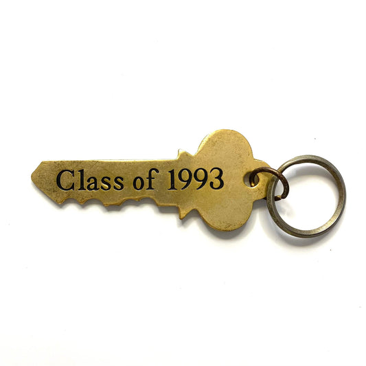 Vintage Hi-Lo Class of '93  Keychain Key Ring Metal Key Gold